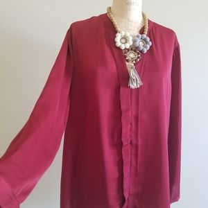 APT 9 deep wine red top